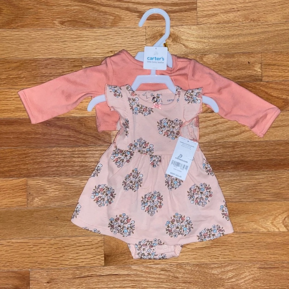 NWT Carter's 2-Piece Dress Cardigan Set NB